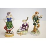 3 Ceramic figures possibly German