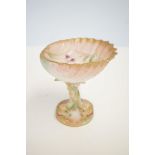 Victorian porcelain shell dish with serpent stem