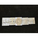 5 Silver ingots postage stamps Weight 45 g