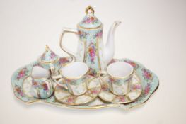 Miniature tea for two tea set orchid design