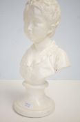 Plaster bust of a boy Height 43 cm