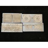 4 Silver ingots postage stamps Weight 65 g