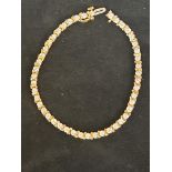 9ct gold and diamond tennis bracelet set with 46 d