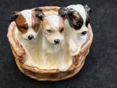 Royal Doulton 3 puppies in basket