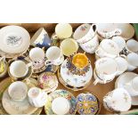 Box of cups & saucers to include Coalport cup & sa
