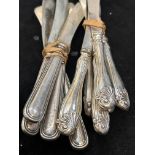 11 Silver handled butter knives