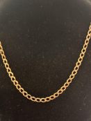 9ct Gold curb chain 12.2g Length 58 cm