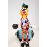 Large Murano art glass clown Height 31 cm