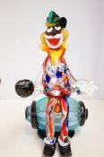 Large Murano art glass clown Height 31 cm