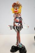 Large Murano art glass clown Height 34 cm