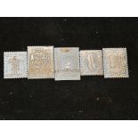 5 Silver ingots postage stamps Weight 47 g