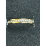 9ct Gold ring set wth white stones Size N