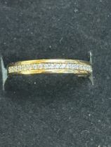 9ct Gold ring set wth white stones Size N