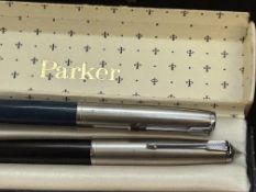 2 Parker fountain pens- 1 boxed