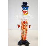 Large Murano art glass clown Height 32 cm
