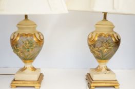 Pair of very good quality table lamps with shades