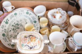 Box of ceramics, majoirty victorian