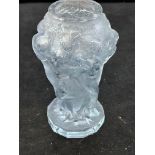 Lalique style frosted crystal vase depicting nude