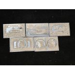 5 Silver ingots postage stamps Weight 75 g