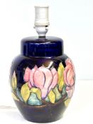 Moorcroft blue magnolia lamp