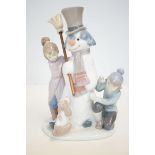 Lladro 5713 group snowman figure with original box