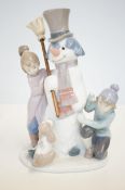 Lladro 5713 group snowman figure with original box