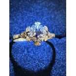 18ct Gold ring set with sapphires & diamonds Size