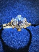 18ct Gold ring set with sapphires & diamonds Size