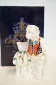 Royal crown derby teddy bear with original