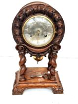 Wooden barley twist mantle clock