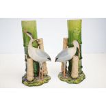 Pair of Bretby 917 stork spill holders - 1 A.F Hei