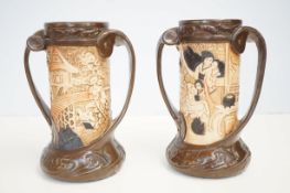 Pair of Bretby 1681 vases Height 25 cm