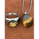 Tigers eye necklace & ring