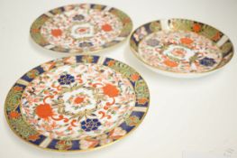3x Early Royal crown derby plates - 445