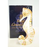 Royal crown derby swirl seahorse with gold stopper