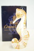 Royal crown derby swirl seahorse with gold stopper