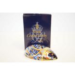 Boxed Royal crown derby computer mouse gold stoppe