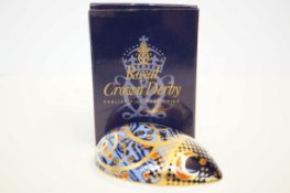 Boxed Royal crown derby computer mouse gold stoppe