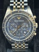 Emporio Armani chronograph wristwatch, dual colour