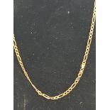 9ct Gold figaro chain Length 42 cm Weight 4.9g
