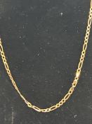 9ct Gold figaro chain Length 42 cm Weight 4.9g