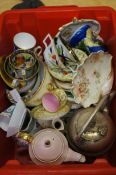 Unsorted box of ceramics to include victorian cera