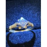 18ct gold diamond solitaire ring Size I 2.6g