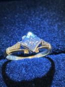 18ct gold diamond solitaire ring Size I 2.6g