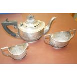 Silver tea for one tea set, full Birmingham hallma