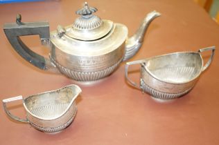 Silver tea for one tea set, full Birmingham hallma