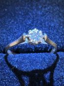 9ct Gold diamond solitaire ring Size M 1.3g
