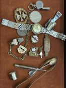Small collection of military medals, rocking horse