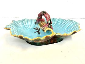 George Jones majolica twin dish