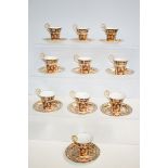 Royal crown derby 2451 10 coffee cans & saucers -